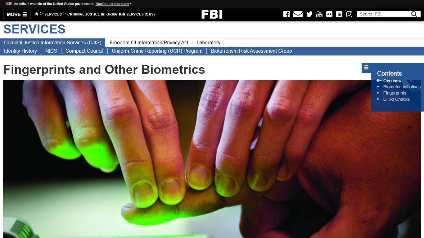 Fingerprints and Other Biometrics — FBI - Federal Bureau of Investigation